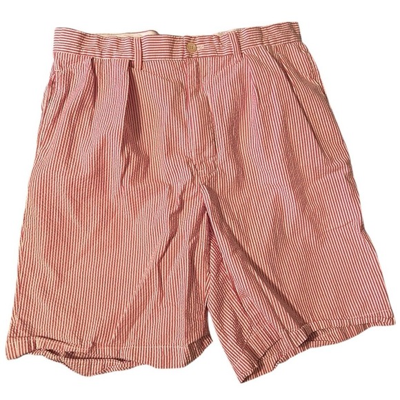 Polo Golf‎ Ralph Lauren Mens Size 32 Seersucker Golf Shorts-Pink Stripe - Picture 1 of 4